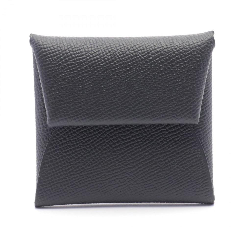 Hermes HERMES Bastia Wallet/Coin Case Wallet Chevre Women's Black - Picture 1 of 6